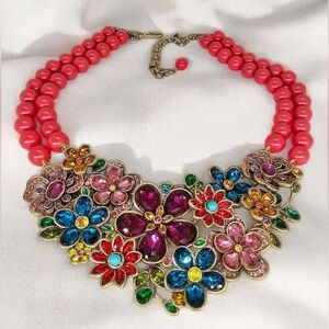 Heidi Daus Flower Necklace CORAL